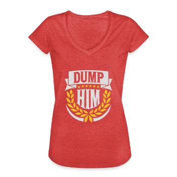 dump him Zitat Logo - Frauen Vintage T-Shirt - Rot meliert - Vorne - Danielle (179cm)