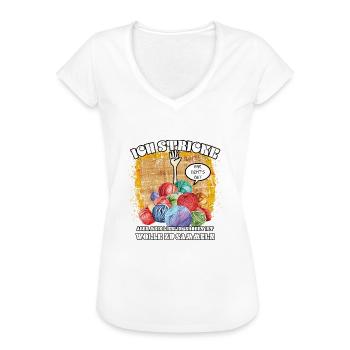 Stricken Lustige Sprüche Wolle sammeln Geschenk - Frauen Vintage T-Shirt - Schwarz - Vorne - Danielle (179cm)