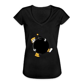 bomb explosion explode tnt dynamite dangerous - Women's Vintage T-Shirt - black - Front - Danielle (179cm)