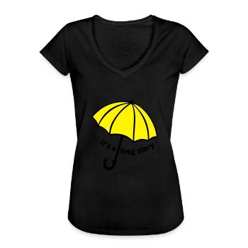 it's a long story / Umbrella - Women's Vintage T-Shirt - black - Front - Danielle (179cm)