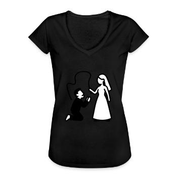 Ehepaar Hochzeit Peitsche - Frauen Vintage T-Shirt - Schwarz - Vorne - Danielle (179cm)