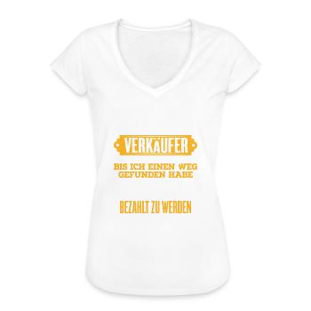 VERKÄUFER - Frauen Vintage T-Shirt - Schwarz - Vorne - Danielle (179cm)