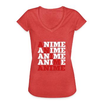 Anime - Women's Vintage T-Shirt - heather red - Front - Danielle (179cm)