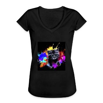 cat lover - T-shirt vintage Femme - noir - Devant - Danielle (179cm)