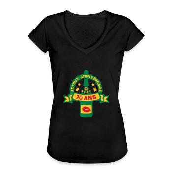 70 ans anniversaire bouteille - T-shirt vintage Femme - noir - Devant