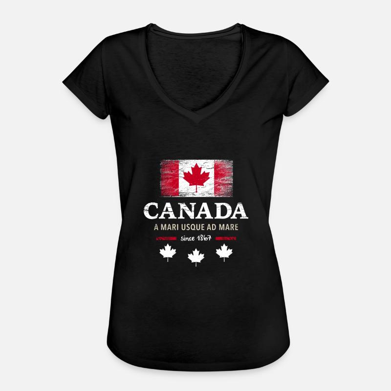 Canada Canada America maple leaf flag flag - Women's Vintage T-Shirt - black