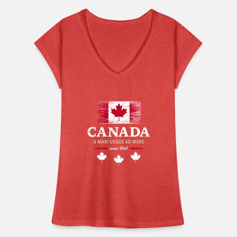Canada Kanada Amerika maple leaf Flagge Fahne Frauen Vintage T-Shirt