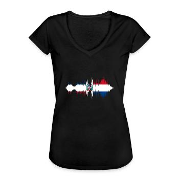 République dominicaine drapeau Dom Rep drapeau Voyage - T-shirt vintage Femme - noir - Devant