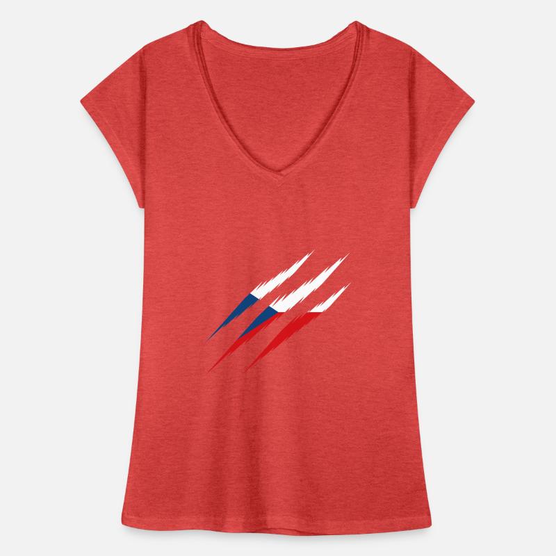 Drapeau tchèque, griffe, griffe, griffe, griffe, cz T-shirt vintage Femme