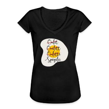Omelette - Spiegelei - Frauen Vintage T-Shirt - Schwarz - Vorne
