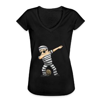 Dabbing robber with sunglasses - Women's Vintage T-Shirt - black - Front - Danielle (179cm)