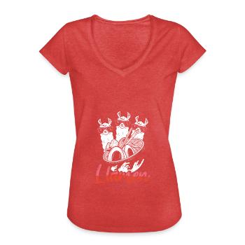 Eat llama ramen - Women's Vintage T-Shirt - heather red - Front - Danielle (179cm)