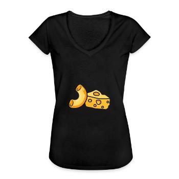 Macaroni et cheddar - T-shirt vintage Femme - noir - Devant - Danielle (179cm)