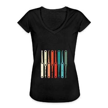 Lock picking colored - Women's Vintage T-Shirt - black - Front - Danielle (179cm)