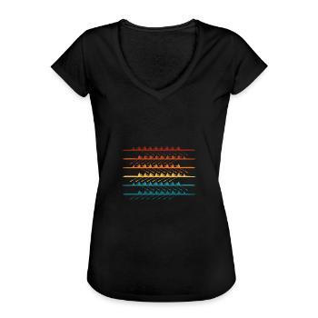 Buntes Kanu - Frauen Vintage T-Shirt - Schwarz - Vorne