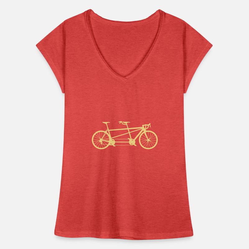 Tandem bicycle design color selectable Women's Vintage T-Shirt