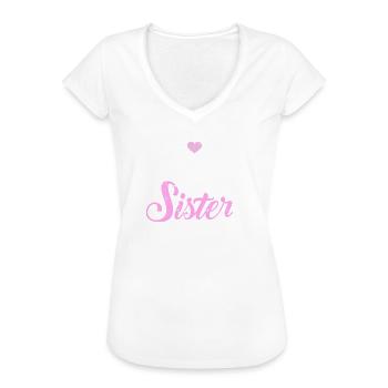 Schwester - Frauen Vintage T-Shirt - Schwarz - Vorne - Danielle (179cm)