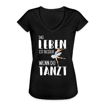 Ballett Tänzerin Geschenk - Frauen Vintage T-Shirt - Schwarz - Vorne - Danielle (179cm)