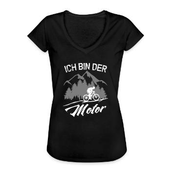 MTB - ICH BIN DER MOTOR - ohne Akku - Frauen Vintage T-Shirt - Schwarz - Vorne - Danielle (179cm)