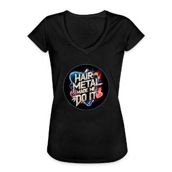 Hair Metal - Frauen Vintage T-Shirt - Schwarz - Vorne - Danielle (179cm)