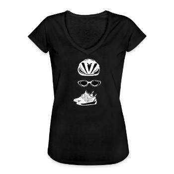Triathlon - Frauen Vintage T-Shirt - Schwarz - Vorne - Danielle (179cm)