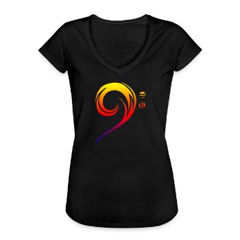 Basse Music is Life musiciens de symboles musicaux - T-shirt vintage Femme - noir - Devant - Danielle (179cm)