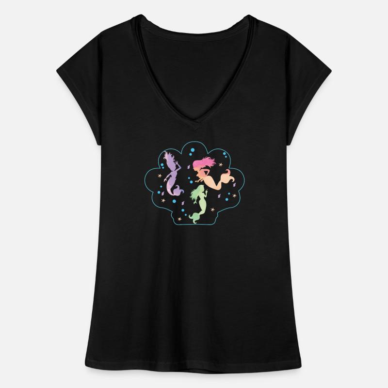 Seashell with dancing mermaids Women's Vintage T-Shirt