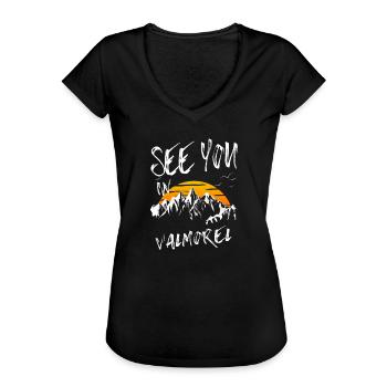 Valmorel France randonnée et ski - T-shirt vintage Femme - noir - Devant
