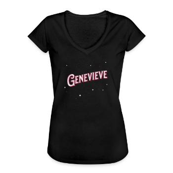 Geneviève nomme des noms personnalisés - T-shirt vintage Femme - noir - Devant - Danielle (179cm)