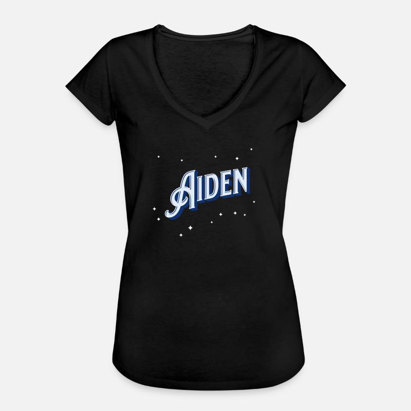 Aiden names personalized - Women's Vintage T-Shirt - black