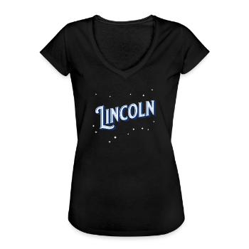 Lincoln Namen personalisiert - Frauen Vintage T-Shirt - Schwarz - Vorne - Danielle (179cm)
