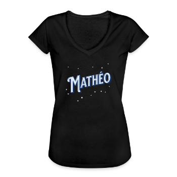 Matheo Namen personalisiert - Frauen Vintage T-Shirt - Schwarz - Vorne - Danielle (179cm)