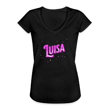 Le nom de Luisa personnalisé - T-shirt vintage Femme - noir - Devant - Danielle (179cm)