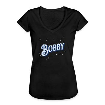 Bobby Namen personalisiert - Frauen Vintage T-Shirt - Schwarz - Vorne