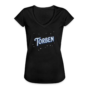Le nom de Torben personnalisé - T-shirt vintage Femme - noir - Devant - Danielle (179cm)