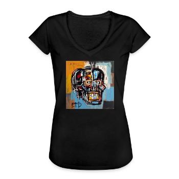 SKULL STREET ART - T-shirt vintage Femme - noir - Devant