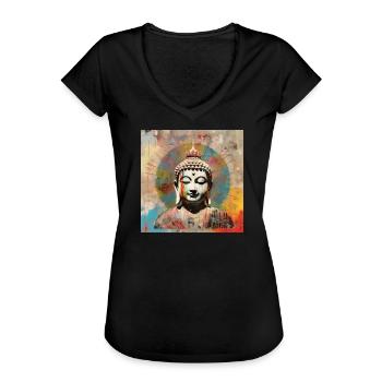 BUDDHA ZEN MEDITATION - Women's Vintage T-Shirt - black - Front - Danielle (179cm)