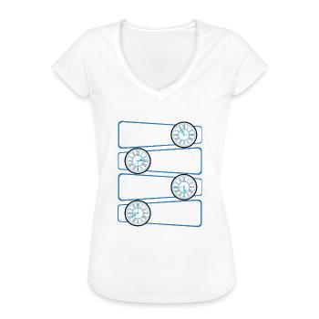 Ostdeutsche Uhrzeit Viertel Halb Dreiviertel Ossi - Frauen Vintage T-Shirt - Schwarz - Vorne - Danielle (179cm)
