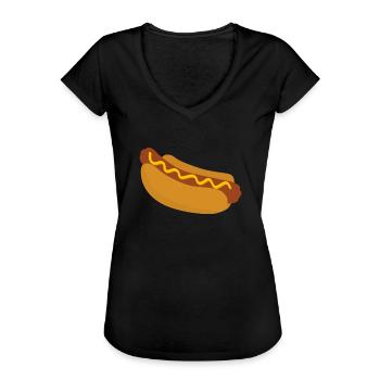 hot-dog - T-shirt vintage Femme - noir - Devant - Danielle (179cm)