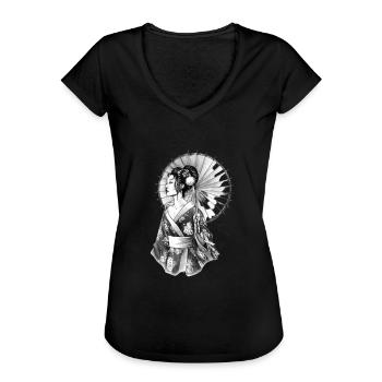 Geisha Sb8 - Women's Vintage T-Shirt - black - Front - Danielle (179cm)