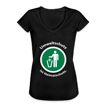 Umweltschutz ist Heimatschutz - Frauen Vintage T-Shirt - Schwarz - Vorne