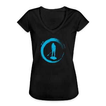 Stand Up Paddle - Frauen Vintage T-Shirt - Schwarz - Vorne - Danielle (179cm)