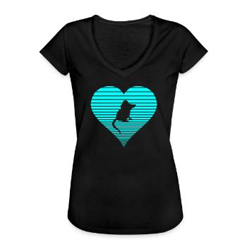 Maus - Frauen Vintage T-Shirt - Schwarz - Vorne - Danielle (179cm)