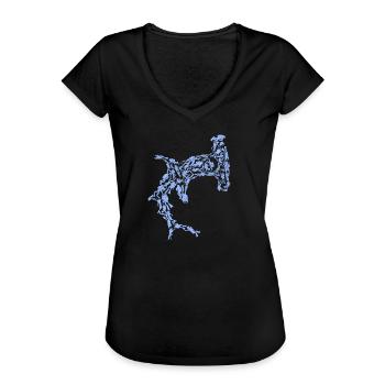 Hai Taucher - Frauen Vintage T-Shirt - Schwarz - Vorne - Danielle (179cm)