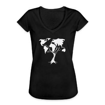 Monde Terre Environnement Changement climatique - T-shirt vintage Femme - noir - Devant - Danielle (179cm)