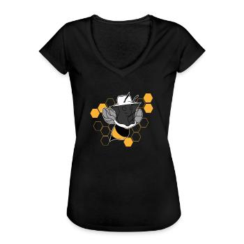 Apiculteur - T-shirt vintage Femme - noir - Devant - Danielle (179cm)