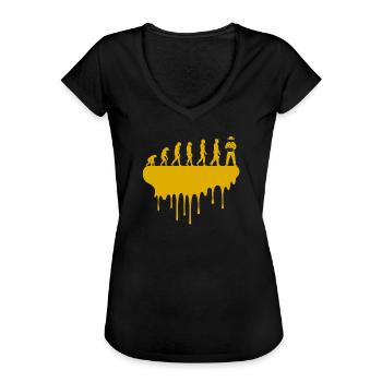 Evolution Imker Bienen - Frauen Vintage T-Shirt - Schwarz - Vorne - Danielle (179cm)
