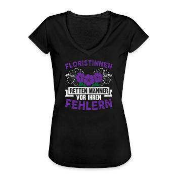 Floristinnen Florist - Frauen Vintage T-Shirt - Schwarz - Vorne - Danielle (179cm)