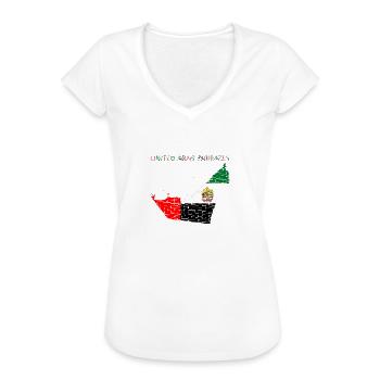 Émirats arabes unis Carte Drapeau EAU Dubaï - T-shirt vintage Femme - noir - Devant - Danielle (179cm)