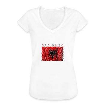 Drapeau de l’Albanie - T-shirt vintage Femme - noir - Devant - Danielle (179cm)